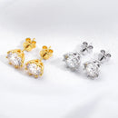 Smyoue 2ct Round Cut D Color Moissanite Earring Studs for Women 100% 925 Sterling Silver Lab Diamond Ear Stud White Gold Plated