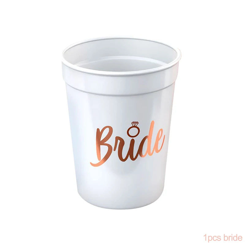 Bachelorette Party Wedding Decoration Bride Team Plastic Drinking Cups Bridal Shower Gift To Be Bride Hen Party Supplies