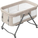 Baby Grab-and-go Travel Cot  with Mattress & Silent Wheels,  Rocking Crib Convertible, XYT-001