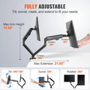 Supports 13"-35" Screens Dual Monitor Stand for Desk Dual Monitor Arm with C-Clamp/Grommet Mounting Base