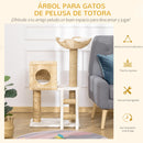 Pawhut Scratching Tree for Medium Cats Height 100.5cm with Cave Top Bed