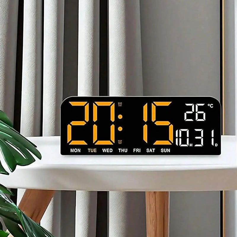 Large Screen LED Digital Bedside Alarm Clock With Temperature Calendar Electronic Table Date Display Home Decor