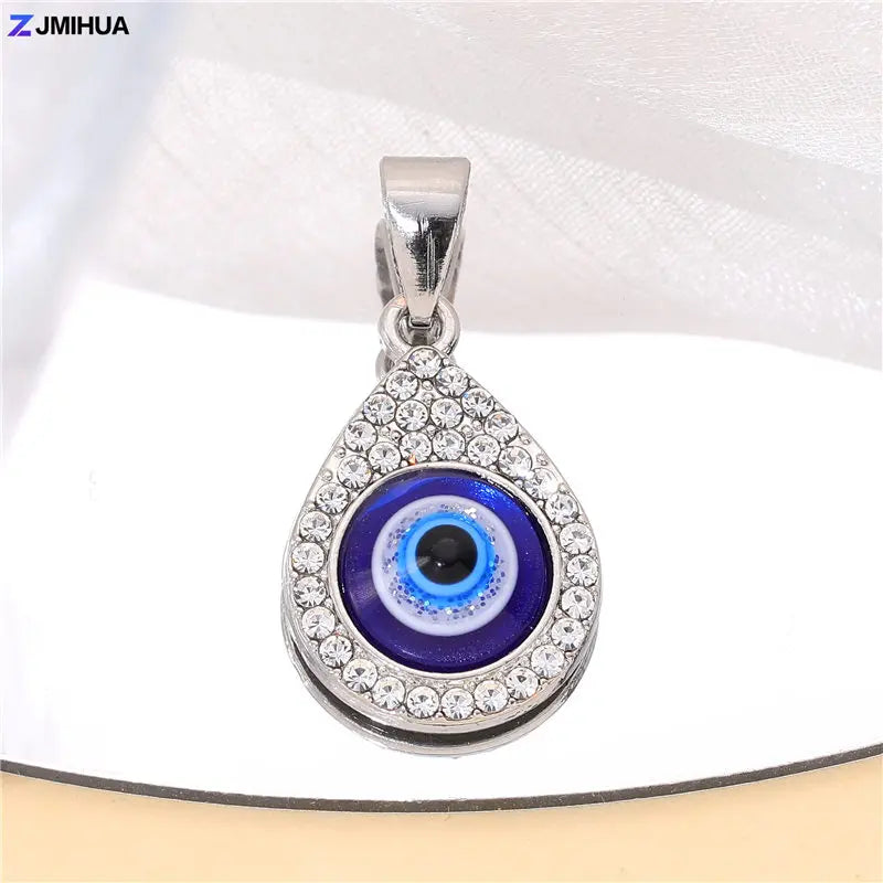 New Crystal Blue Evil Eye Charms Amulet Pendants For Jewelry Making Accessories DIY Designer Bohemia Style Necklaces Supplies