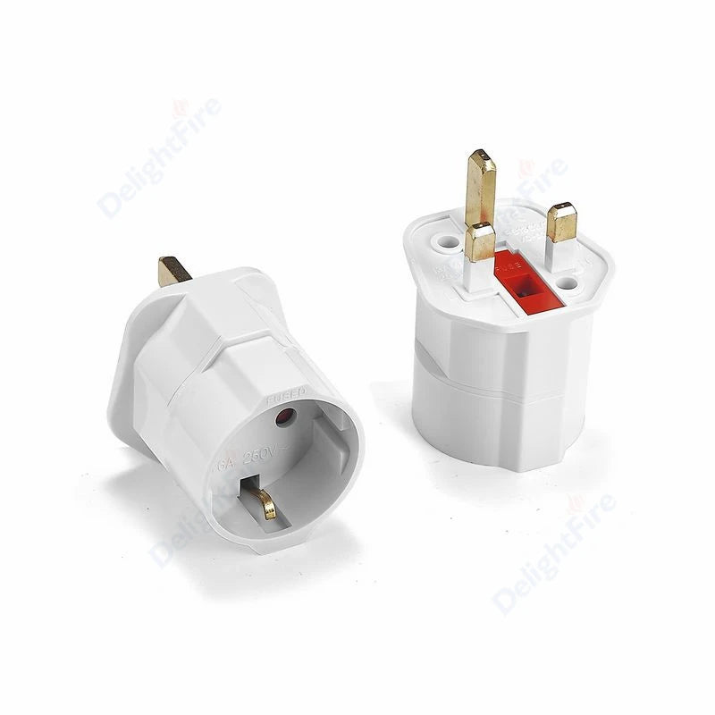 EU To UK Plug Adapter 250V Type G Fused Plug European To British Singapore Converter Adaptor EU Plug To UK Electrical Socket