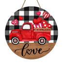 Valentines Day Wooden Door Signs Black White Buffalo Plaid Wooden Plaque for Wedding Party Anniversary Home MIAO-US