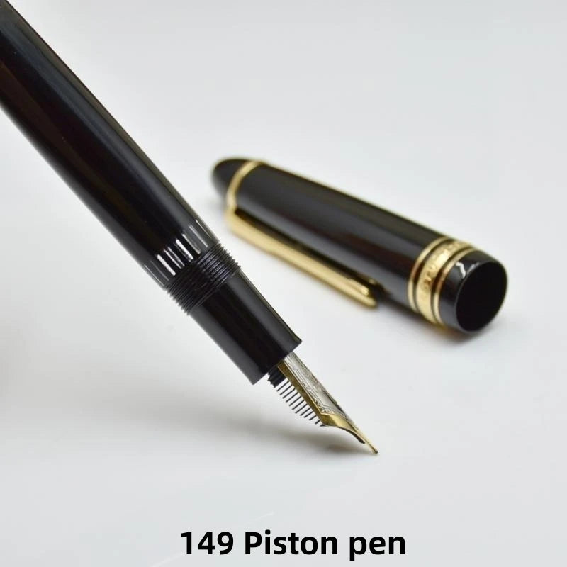 high quality Black / blue 149 piston MB Fountain pen Business office stationery luxury write Ink monte pens Gift