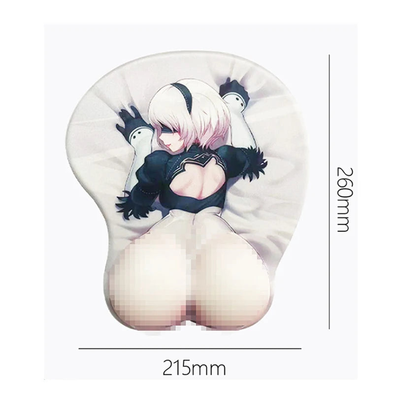 Creative Anime Ergonomic Mouse Pad with Wrist Rest Non-Slip Rubber Pad Under Hand Office on The Table Hand Cushion Wrist Support