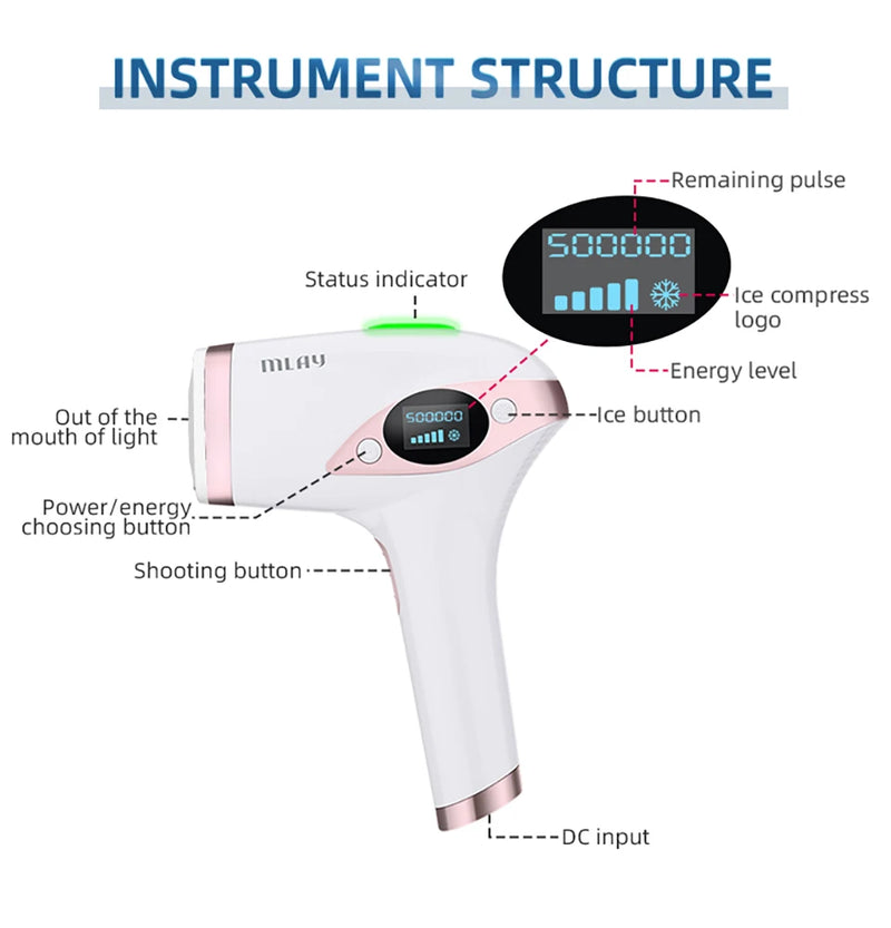 MLAY Laser T14 T10 T3 T4 M3 IPL Hair Removal Permanent Malay Ice Painless Epilator a Laser Face Body Epilator Women Home Use