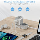 TESSAN Universal Travel Adapter with 3 USB, 1 USB C, International Socket adapter for Germany, USA, England, Australia