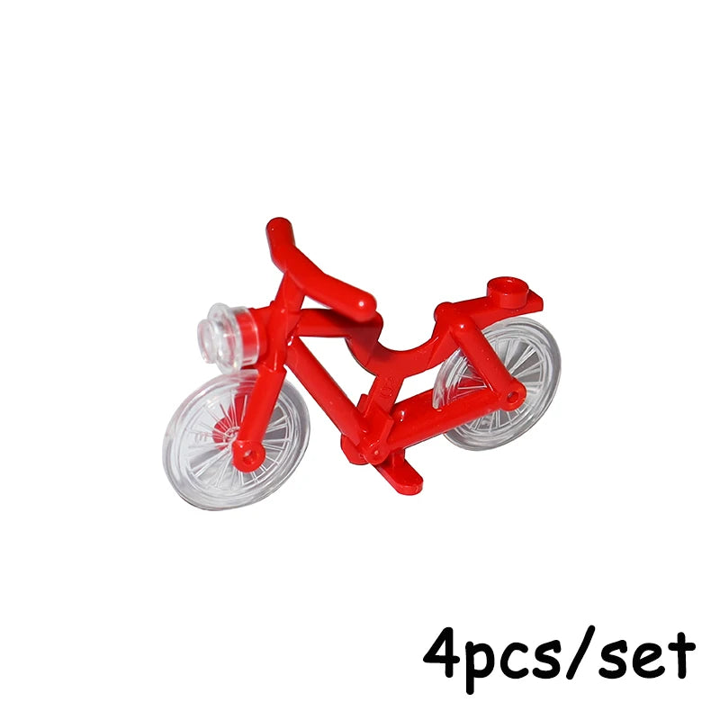 MOC Bricks Chrome Bike Bicycle Scooter Model Building Block Little Sheep Motorcycle City Traffic Bicycle Motor Vehicle Car