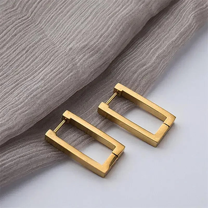 2024 new Square Geometric Earrings For Women Rectangular Gold Color Metal Earrings 2022 New Trendy Jewelry Gifts
