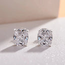 Huitan Simple Cubic Zirconia Stud Earrings for Women Silver Color Fashion Versatile Ear Piercing Crystal Earrings Female Jewelry