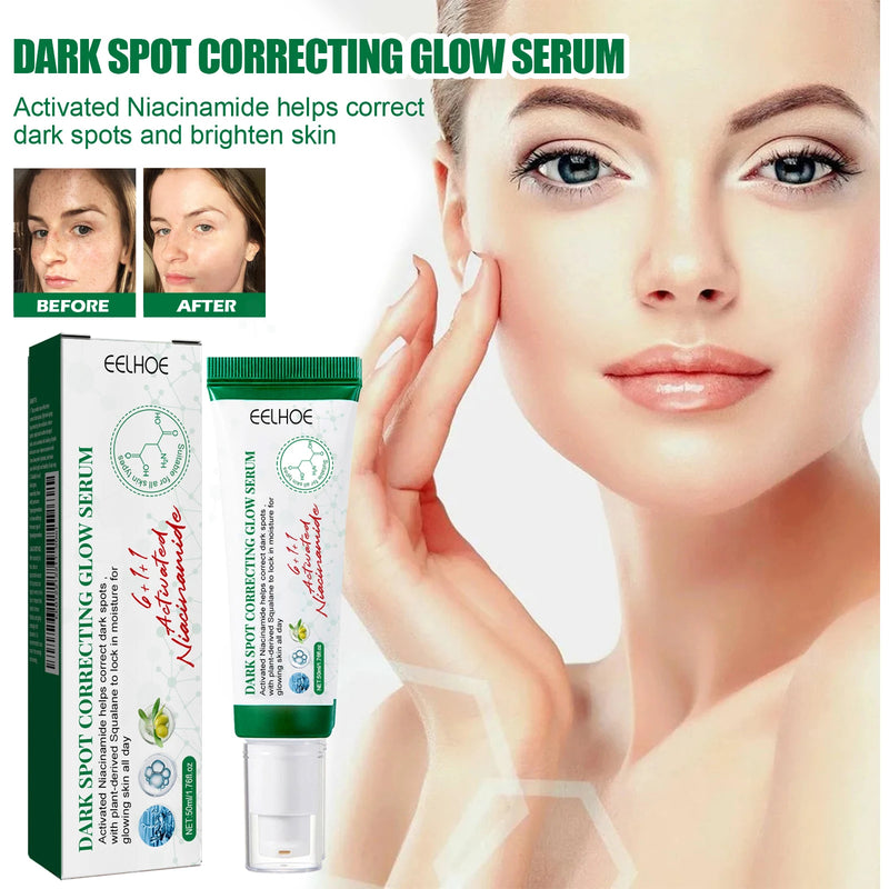 Dark Spot Correcting Glow Serum Fade Pigment Freckle Melasma Melanin Improves Dull Skin Facial Whitening Brightening Essence