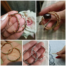 Huitan Classic Simple Hoop Earring for Women Gold Color Geometric Pattern Suit Various Occasions Metal Versatile Female Jewelry