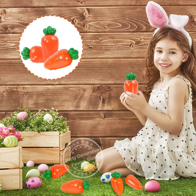 3/6Pcs Easter Plastic Carrot Candy Box Creative Clear Gift Boxes Easter Party Decorations for Home Kids Birthday Favors Supplies