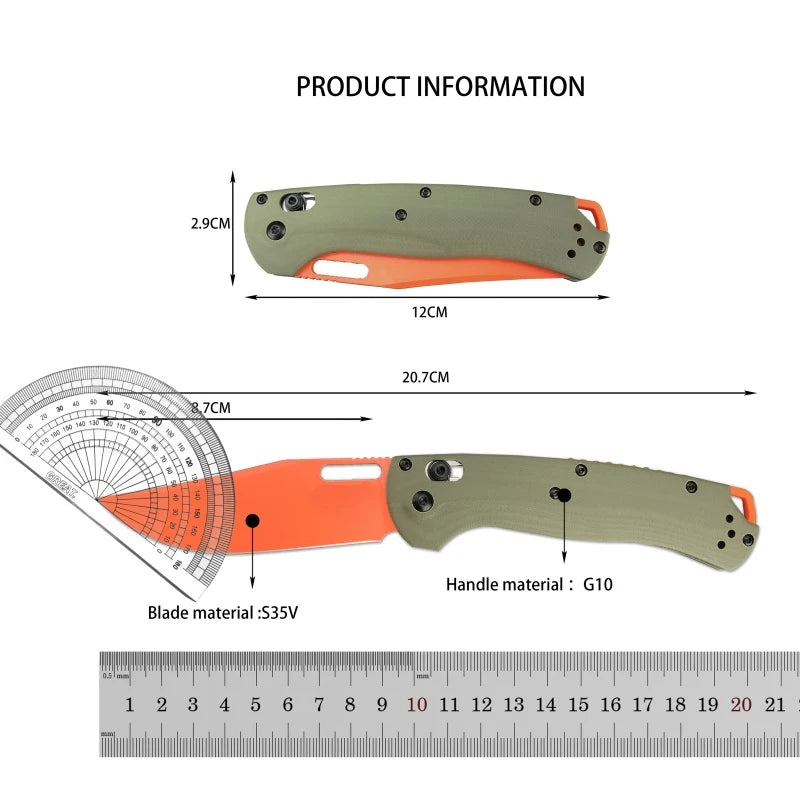 BM 15535 Folding Knife G10 Handle Outdoor Barbecue Cutting Ambidextrous Easy To Carry Multi-purpose Camping Tools Men's Gift