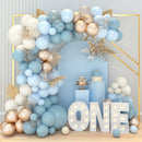 Blue Metallic Balloons Garland Kit Gold Confetti Balloon Arch Birthday Party Decoration Kids Wedding Birthday Baby Shower Boy