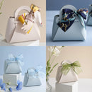 60pcs Leather Gift Bags for Easter Eid Wedding Guest Favour Box Mini Handbag With Ribbon Packaging Box Distributions Party Gifts