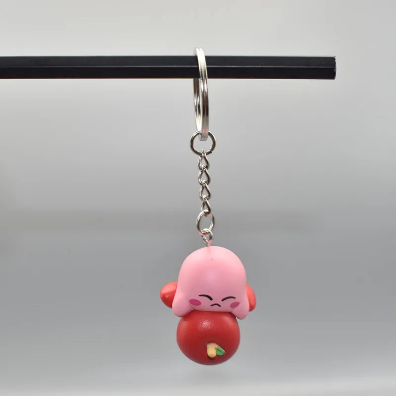 NEW Kawaii Anime Games Star Kirby Cartoon Keychain Cute Car Key Ring Small Dolls Pendant Ornaments Holiday Gifts for Friends