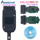V25.3 Original For VAG HEX V2 USB Interface For VW AUDI Skoda Seat Real V2 Support CAN+UDS protocols ST32F429 Chip Unlimited VIN
