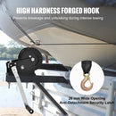 SucceBuy Hand Winch BoatTrailer Winch Heavy Duty Rope Crank Polyester Strap and Two-Way Ratchet Manual Operated Hand Crank Winch