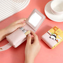 National Trend New Lipstick Bag with Makeup Mirror Mini Storage Pouch Girls Carry-on Portable Travel Cosmetic Bag