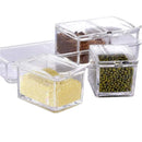 1pc Seasoning Box Transparent Condiment Jar Dust-Proof Spice Pot Sealed Spice Container Kitchen Organization Gadget With Lid
