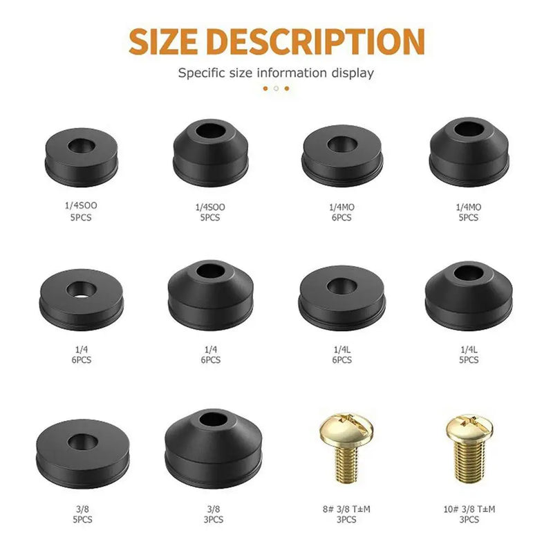 58 Pcs Faucet Washers Kit Flat Beveled Rubber Plumbing Faucet Seal Washer Rubber O-ring for Kitchen Tap or Bathroom Sink Leak