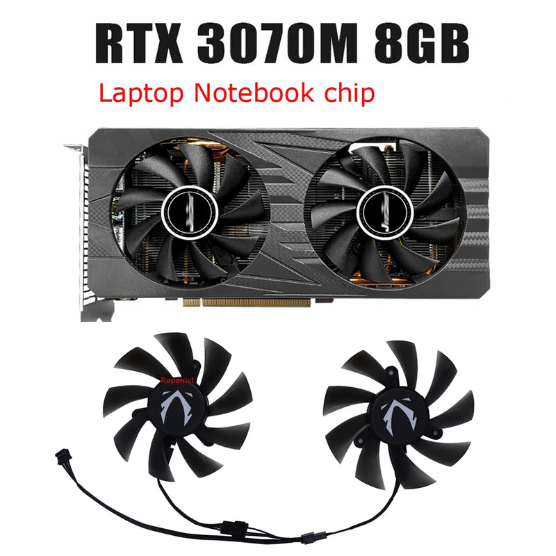 2Pcs/Set,PLA09215B12H,GA92S2H,GPU Cooler,Video Cooling Fan,For Nvidia Laptop Chip RTX 3070M 8G,For JIESHUO Notebook RTX3070M 8G