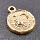 5pcs Stainless Steel Round Moon Sun Charm Pendant for Jewelry Making Supplies DIY Necklace Bracelat Earrings Pendant Accessories
