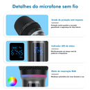 Professional 2.4G UHF Wireless Microphone with RGB LED-2 Units, 18650 Battery, 2.5Ms Delay, Cardioid for Karaoke/Live