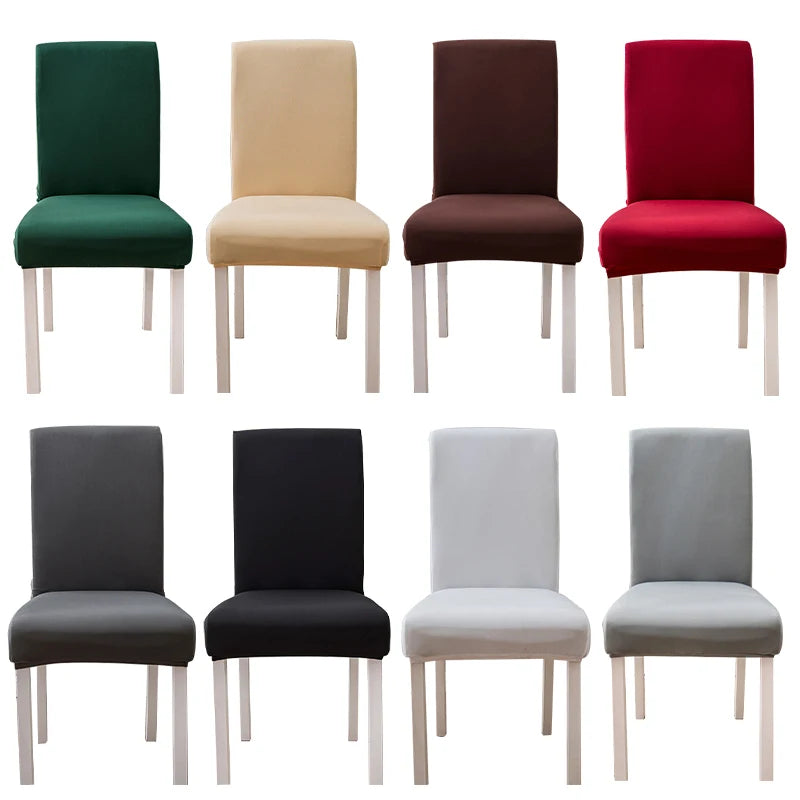 Spandex Elastic Chair Slipcover Case Solid Color Dining Chair Cover Stretch Chair Covers for Wedding Hotel Banquet Dining Room