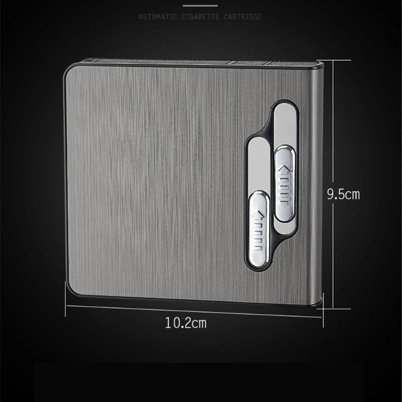 10pcs 20 Large-capacity Cigarettes USB Rechargeable Cigarette Case Lighter Double Arc Moisture-proof Lighter Gift for Men