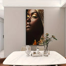 1.5 "thick pine solid wood frame, elegant African style wall painting, modern portrait printing, interior decoration