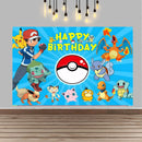 Pokemon Pikachu Birthday Party Backdrop Cartoon Baby Shower Background Photography Wall Photo Studio Banner Decor For Boy Gift