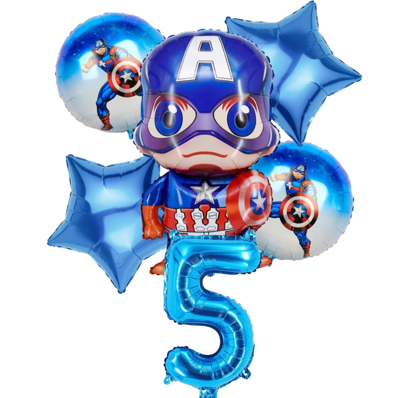 Cartoon Captain America Theme Disposable Tableware Set Birthday Party Dress up Balloon Decoration Baby Shower Background Cloak