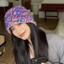 2024 New Korean-Japanese Hand Buckle Crochet Bucket Hat Spring and Autumn Winter Sun Hat Female Cherry Designer Bob Basin Hat