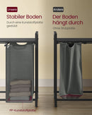 VASAGLE laundry basket, 4 hand fan, with shelf, removable extendable, 4x40 L