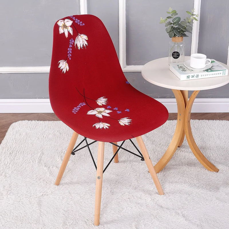 Shell Chair Cover Fashion nordic christmas cover Elastic Armless Scandinavian Chair Kitchen Bar Seat Cushion Furniture protect