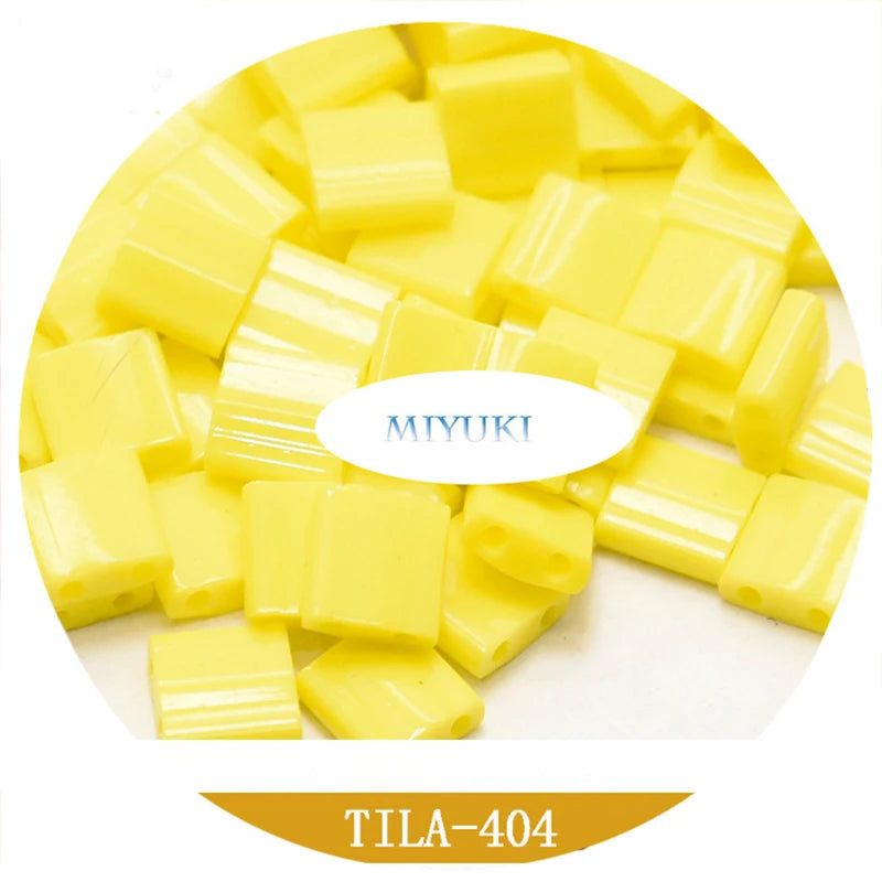 Miyuki Imported From Japan Handmade Tila Beads 5*5 * 1.9mm Solid Color Series Glass Beads To Make Jewelry