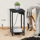 Night Stand Set of 2 Bedside table with Charging Station Small EndTable with USB Ports and Power Outlets for Bedroom Living Room