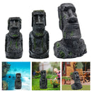 Aquarium Moai Statues Easter Island Head Ornaments Statues Fish Tank Landscaping Decor Home Tabletop Terrarium Aquascaping