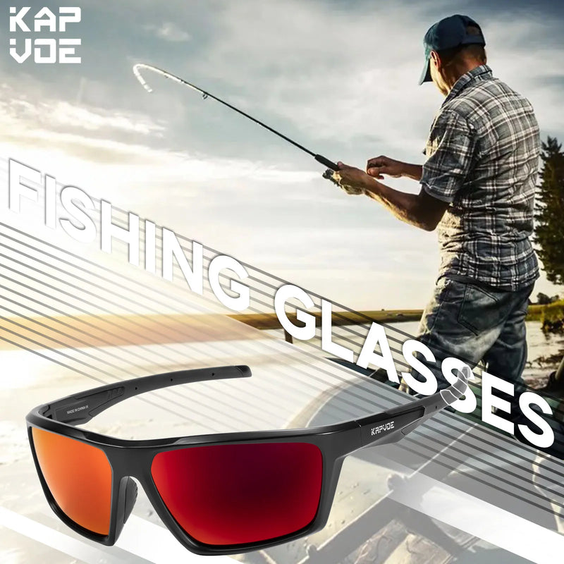 KAPVOE Polarized Fishing Glasses Men's Driving Shades Male Sun Glasses Camping Hiking Fishing Classic Sun Glasses UV400 Eyewear