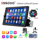 ESSGOO 10.4" Car Stereo Single DIN Wireless CarPlay Android Auto Rotatable Touch Screen Bluetooth GPS Nav Radio Player Head Unit