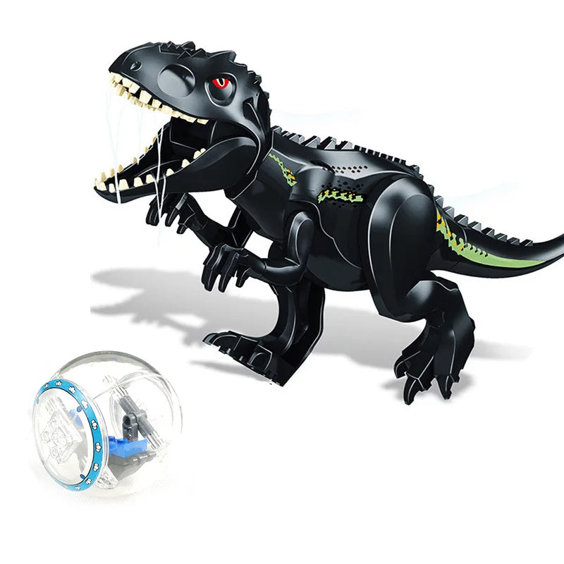 Jurassic Dinosaur Park Dinos World Building Blocks Animals Tyrannosaurus Rex Indominus I-Rex Blue Figures Triceratops Toys