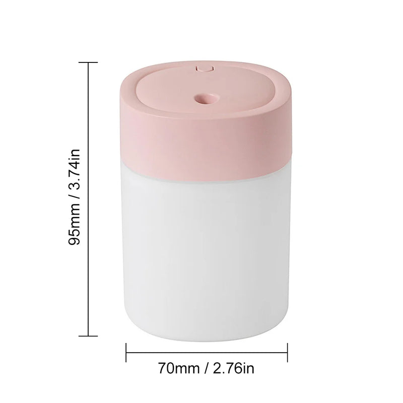 200ML Air Humidifier USB For Home Office Car Aroma Diffuser Essential Oils With  Colorful Light Mini Ultrasonic Humidifier