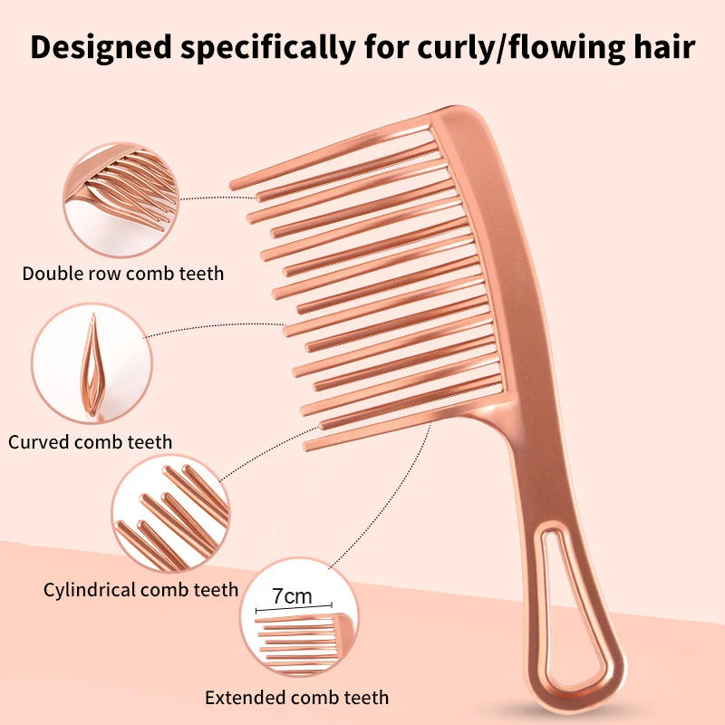 Double Rows Of Wide Tooth Comb Long Hair Curly Hair Fluffy Styling Tool Special Hair Comb Anti-static Hairbrush