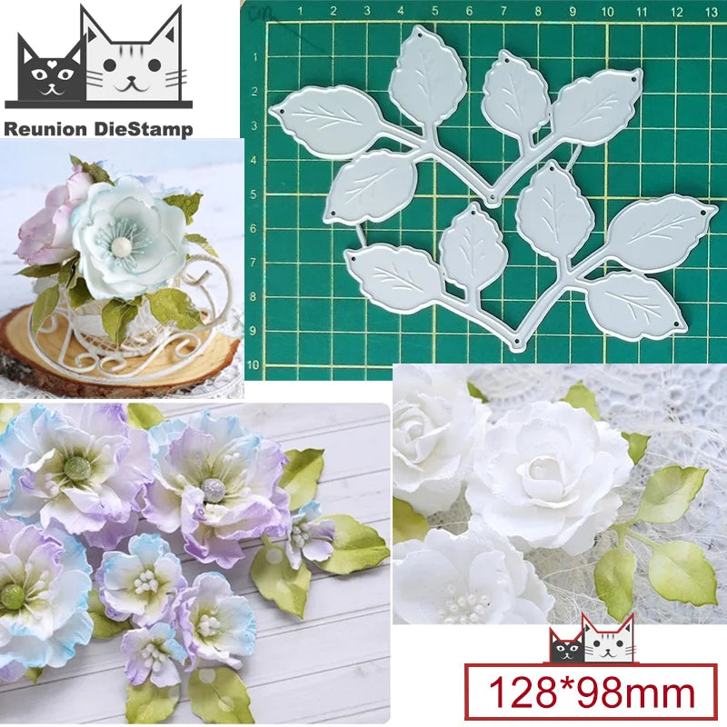 2022 New Arrival Two Leaves Combination Metal Cutting Die Decorative Scrapbooking Album Knife DIY Handmade Card Punch Embossing