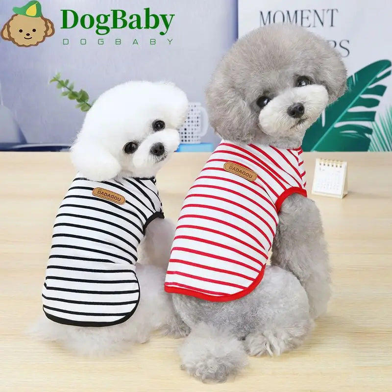 Striped Puppy Sleeveless Vest Spring Summer Pet Clothes for Small Dogs Pomeranian Chihuahua Pullovers Kitten T-shirts Outfits