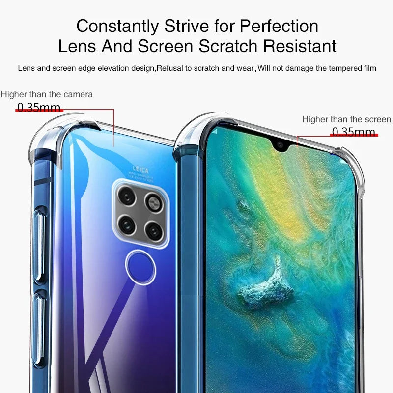 Luxury Soft Phone Case for Huawei Mate20 Mate 20 Pro Lite X 20Pro 20Lite 20X 5G Airbag Shockproof Silicone Back Cover Slim Funda